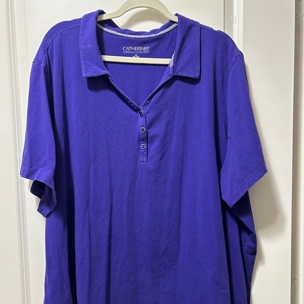 Vivid Purple Knit Shirt Catherine’s 4X
